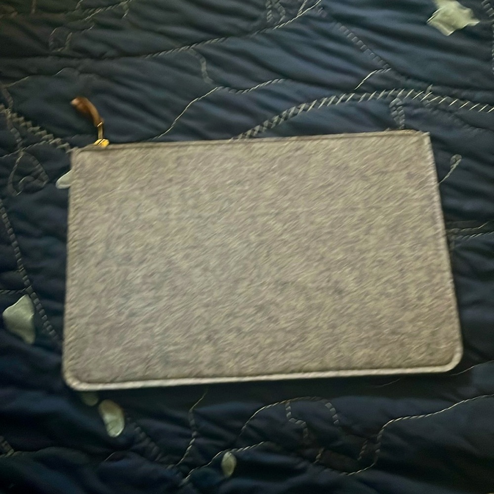 Gray wool clutch